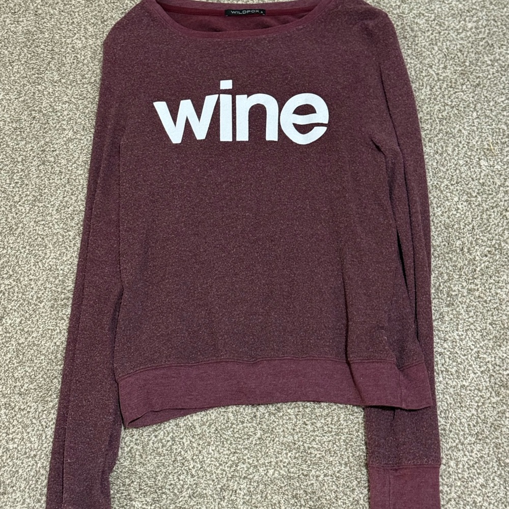 Wildfox Burgundy 'Wine' Graphic Sweatshirt